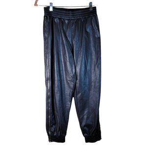 21 Saints Vegan Leather Side Zip Jogger Pants Women Size M